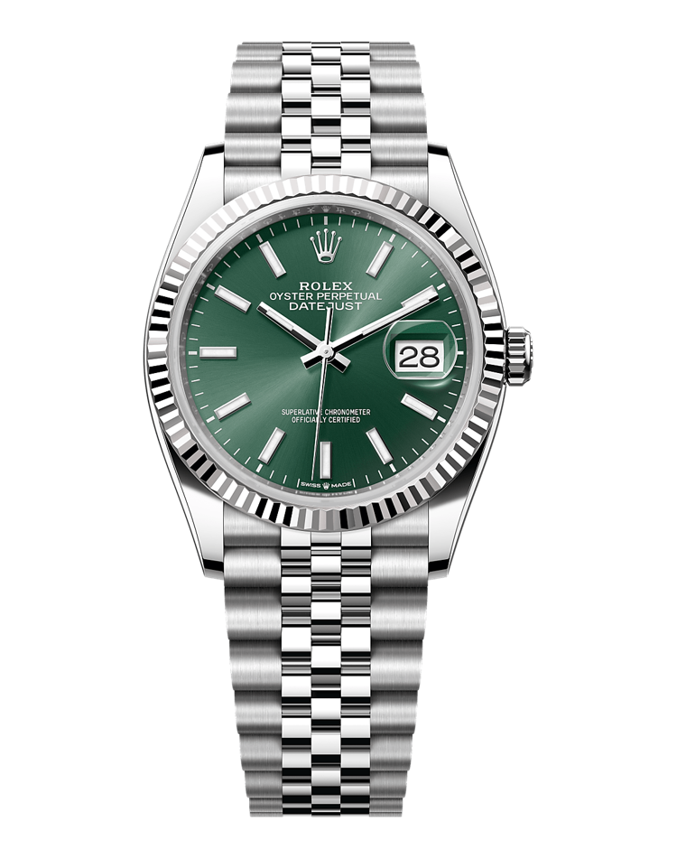 Official Rolex Datejust 36 126234, mint green dial