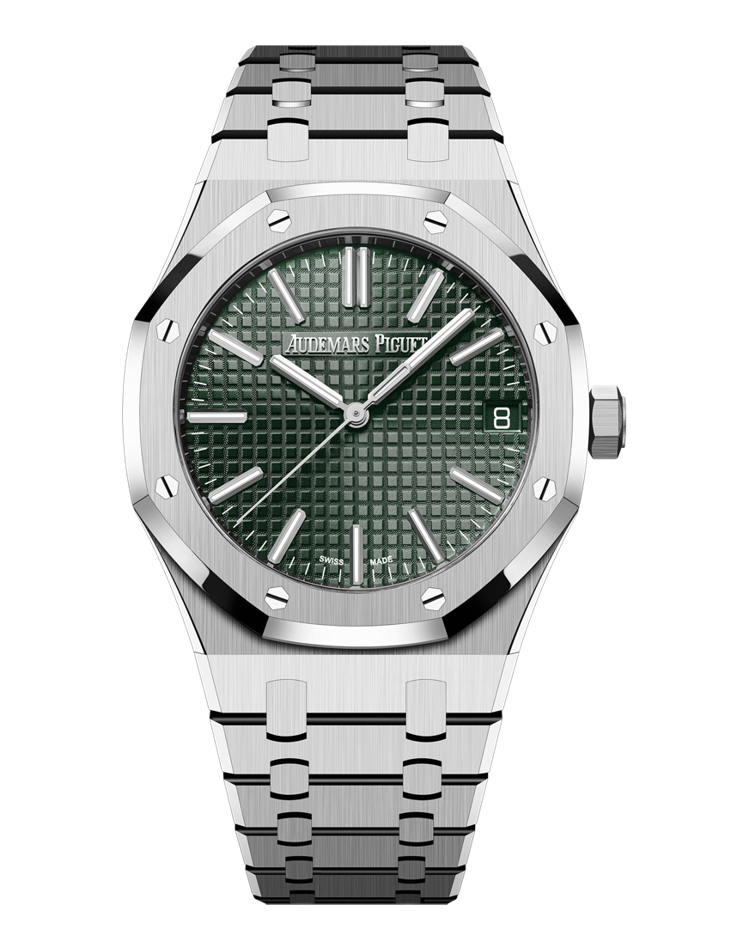 Official Audemars Piguet Royal Oak Selfwinding 15510ST.OO.1320ST.04, khaki · grande tapisserie dial
