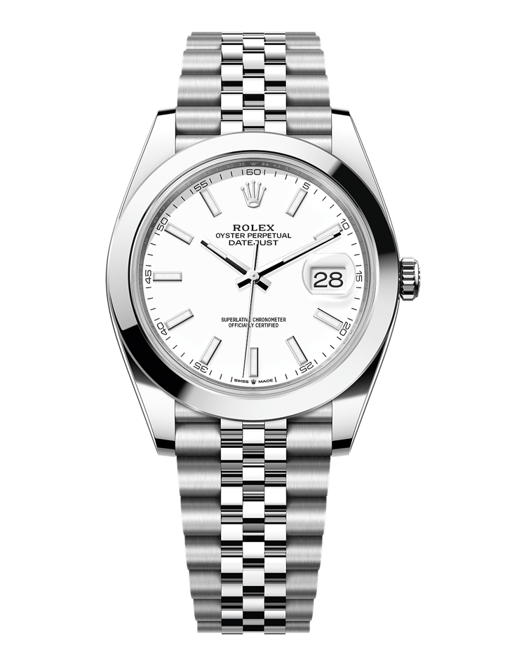 Official Rolex Datejust 41 126300, white dial