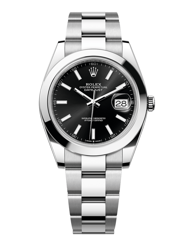 Official Rolex Datejust 41 126300, bright black dial