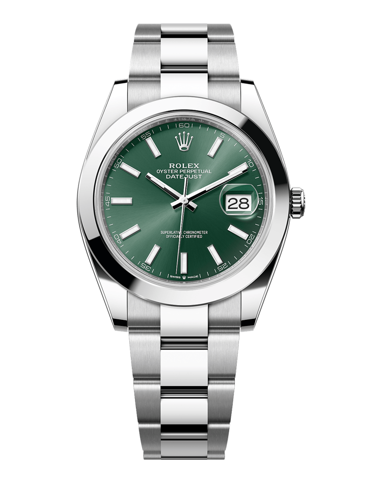 Official Rolex Datejust 41 126300, mint green dial