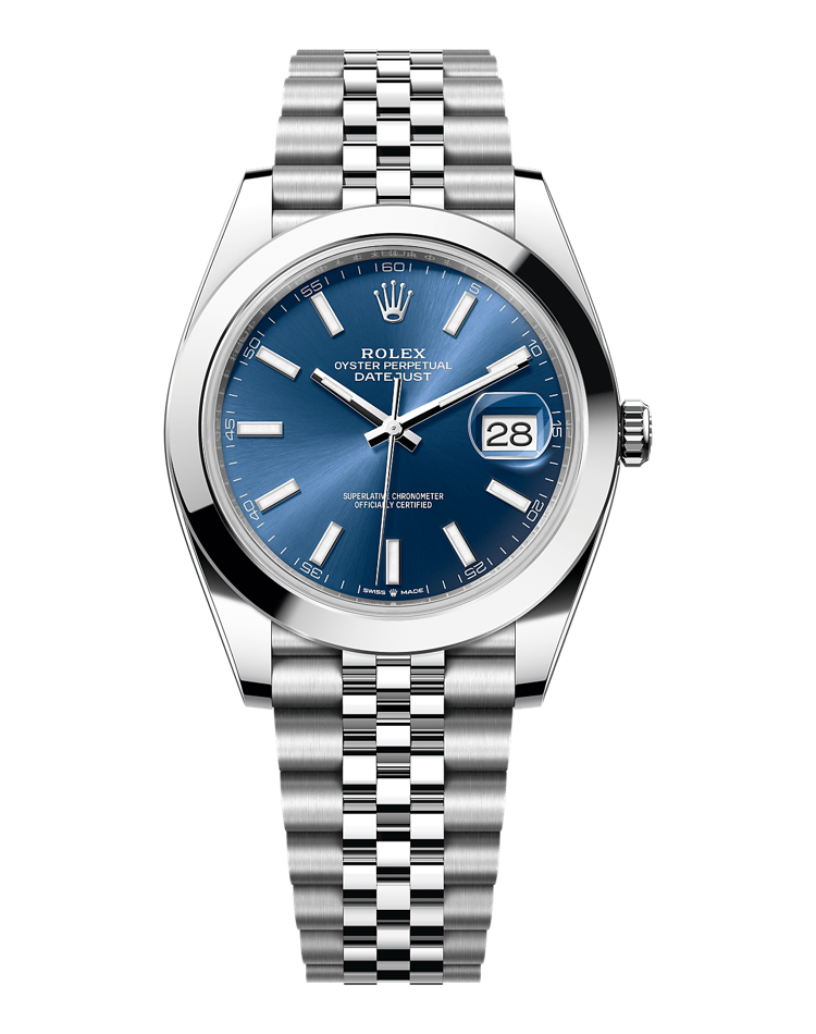 Official Rolex Datejust 41 126300, bright blue dial