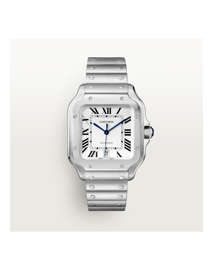 Official Cartier Santos de Cartier — Large WSSA0018, silvered opaline dial dial