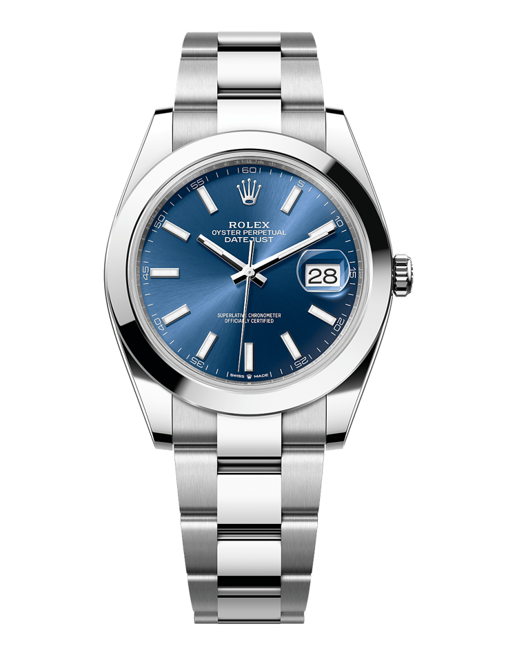 Official Rolex Datejust 41 126300, bright blue dial