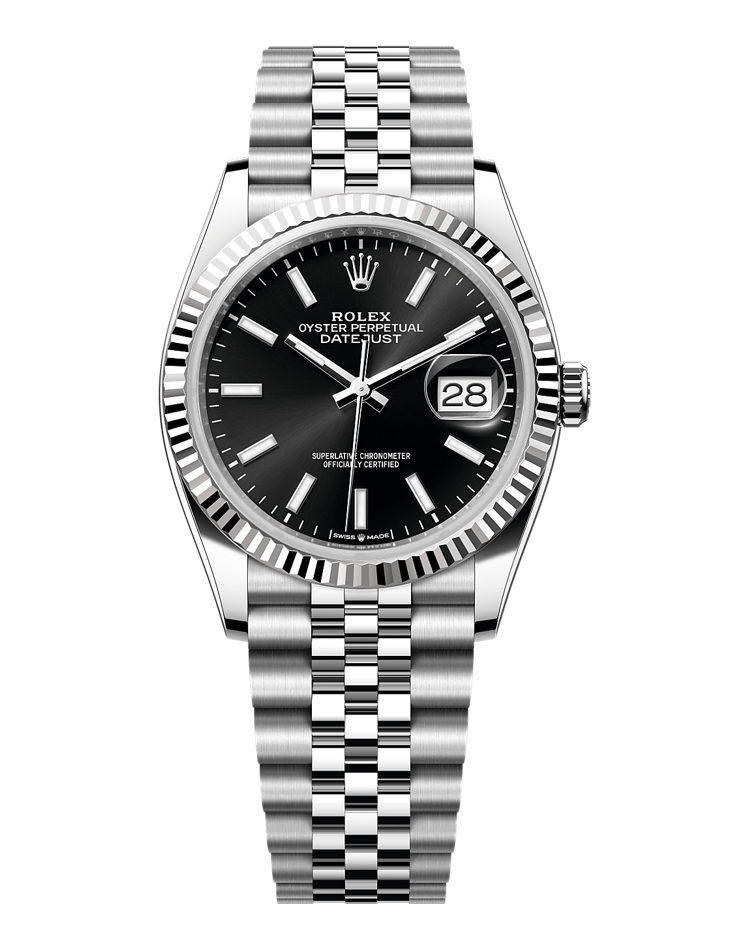Official Rolex Datejust 36 126234, bright black dial