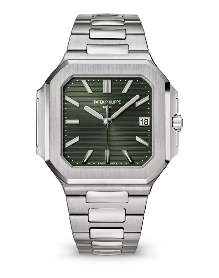 Official Patek Philippe Cubitus 5821/1A-001, sunburst olive green dial