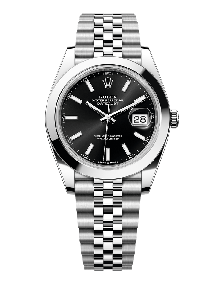 Official Rolex Datejust 41 126300, bright black dial