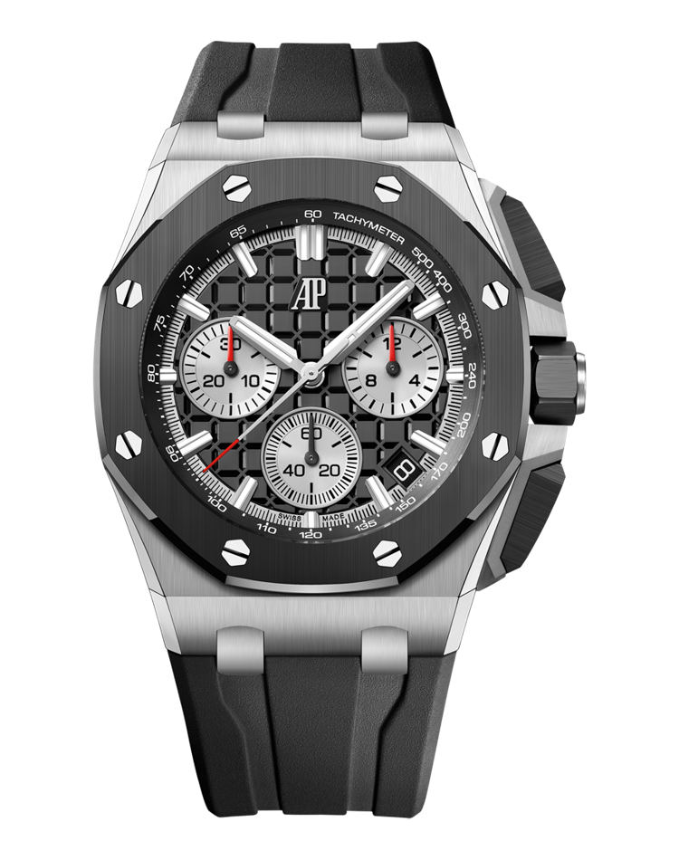 Official Audemars Piguet Royal Oak Offshore Chronograph 26420SO.OO.A002CA.01, black · méga tapisserie dial