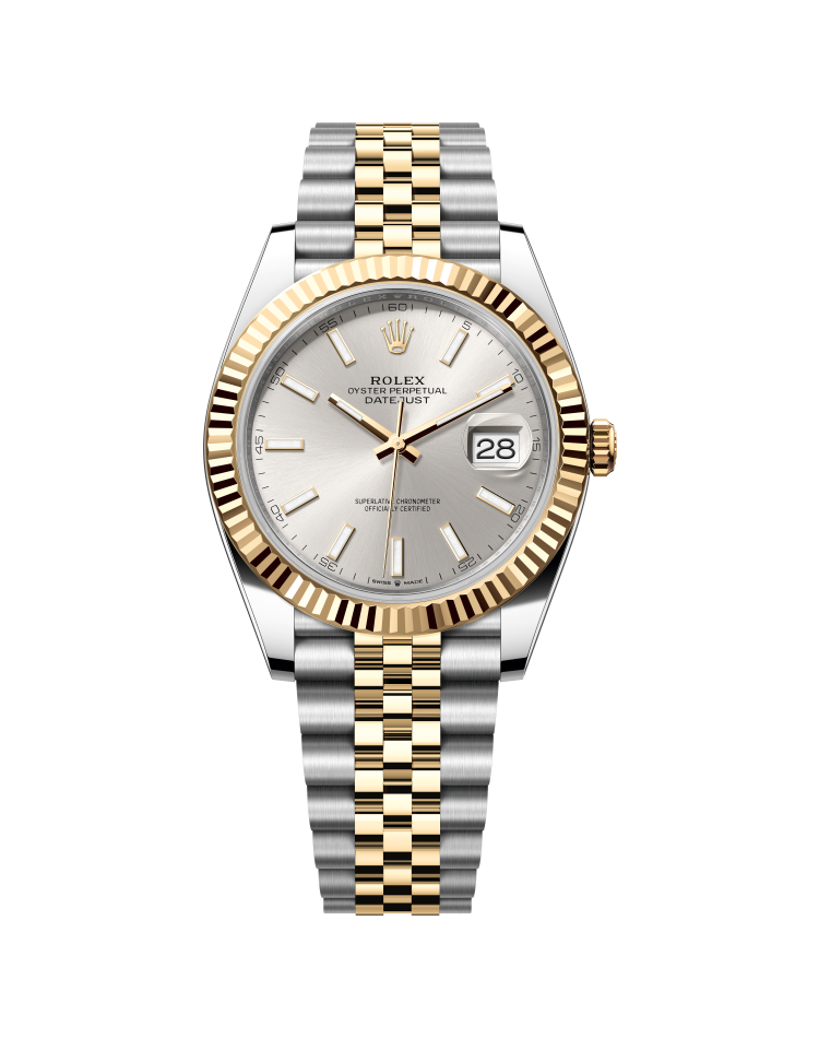 Official Rolex Datejust 41 126333, Silver dial, Jubilee, five-piece links