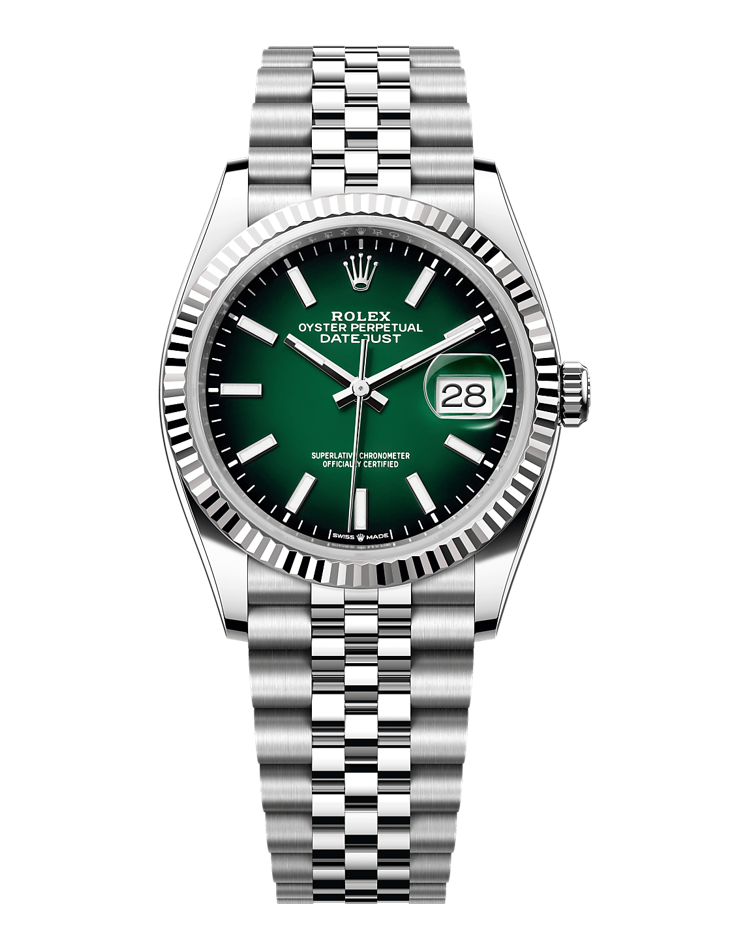 Official Rolex Datejust 36 126234, green ombré dial