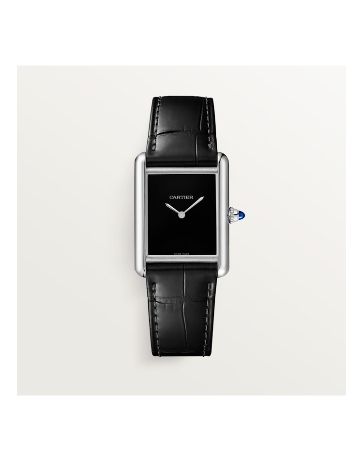 Official Cartier Tank Must — Large WSTA0108, black lacquered dial